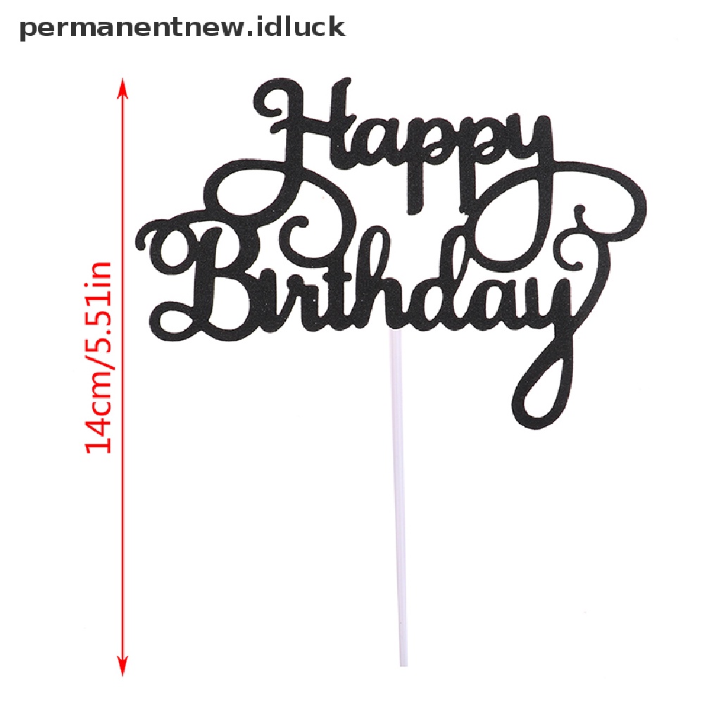 10 Pcs Topper Kue Ulang Tahun Bahan Kertas Glitter Untuk Dekorasi Dessert