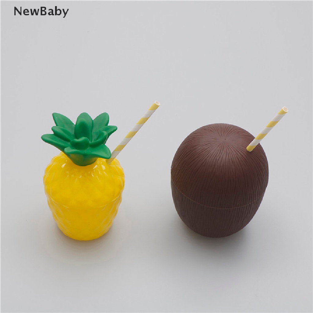 Cangkir Minum Desain Nanas Kelapa Gaya Hawaii Tropis Untuk Dekorasi Pesta