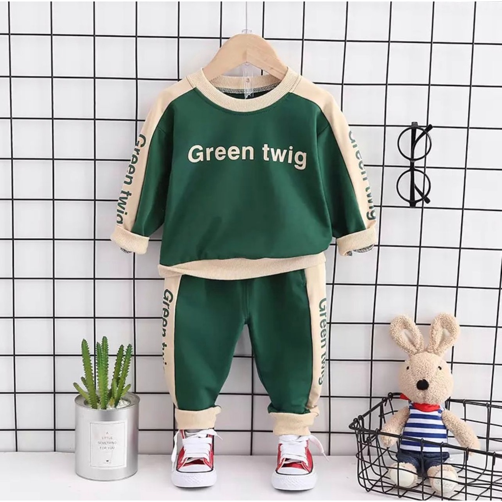 PROMO-SETELAN SWEATER ANAK JOGGER 1-5 TAHUN SETELAN SWEATER GREEN TWIG SETELAN ANAK LAKI LAKI BAJU ANAK LAKI LAKI PAKAIAN ANAK LAKI LAKI SETELAN SWEATER JAKET ANAK ANAK TERBARU