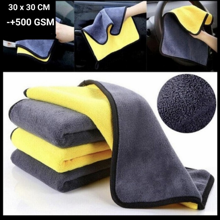 KAIN LAP DETAILING KAIN MICROFIBER 500 GSM 30X30cm Cuci Mobil Motor