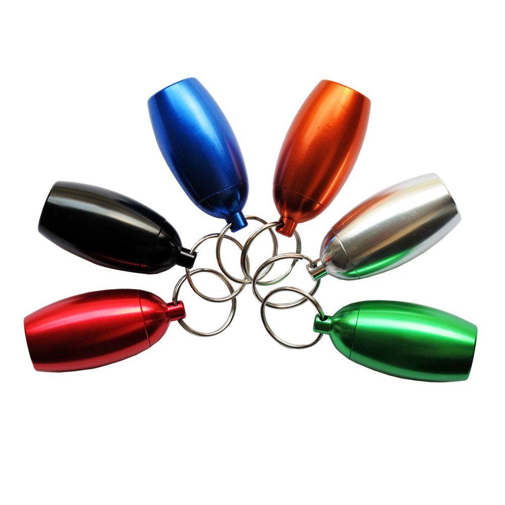 Agustina Aluminium Pill Box Travel Tahan Air Kotak Penyimpanan Pil Wadah Tablet Perawatan Sehat Kotak Penyumbat Telinga Gantungan Kunci