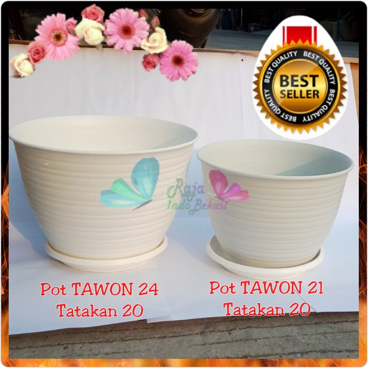 Tatakan Pot Gbl20 / Tray20 / Eco20 Tawon Putih 24 21 Alas Pot Gentong 24 21 20 Cm Putih Pot Pirus