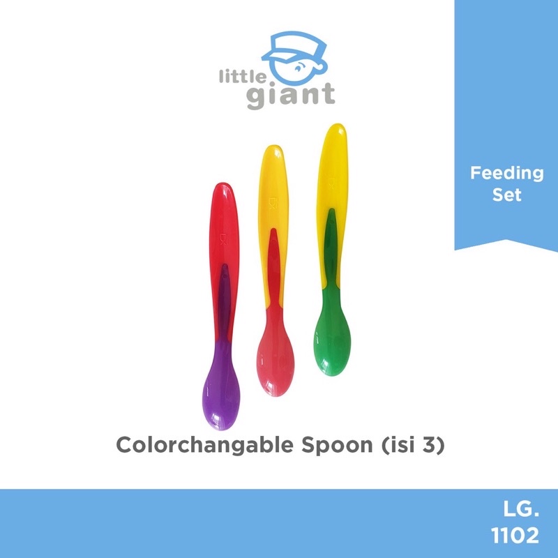 Little Giant Silicone Safety Spoon sendok bayi isi 3 LG1102 - Sendok Bayi