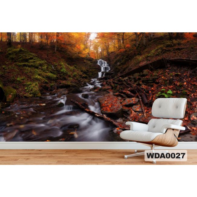 wallpaper custom 3d air terjun, wallpaper dinding air terjun 3d, wallpaper 3d murah, wallpaper 3d