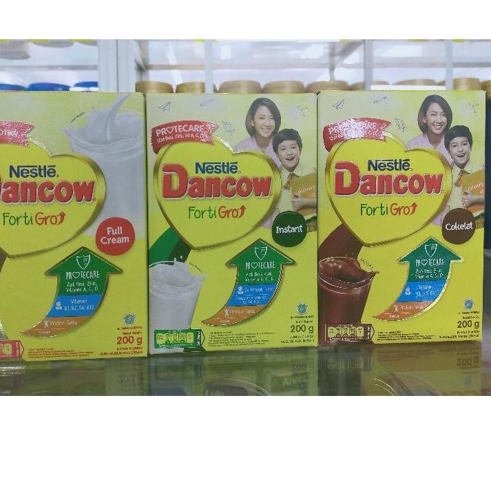 

Berkualitas Dancow fortigro full cream, instan, dan coklat 200 gr