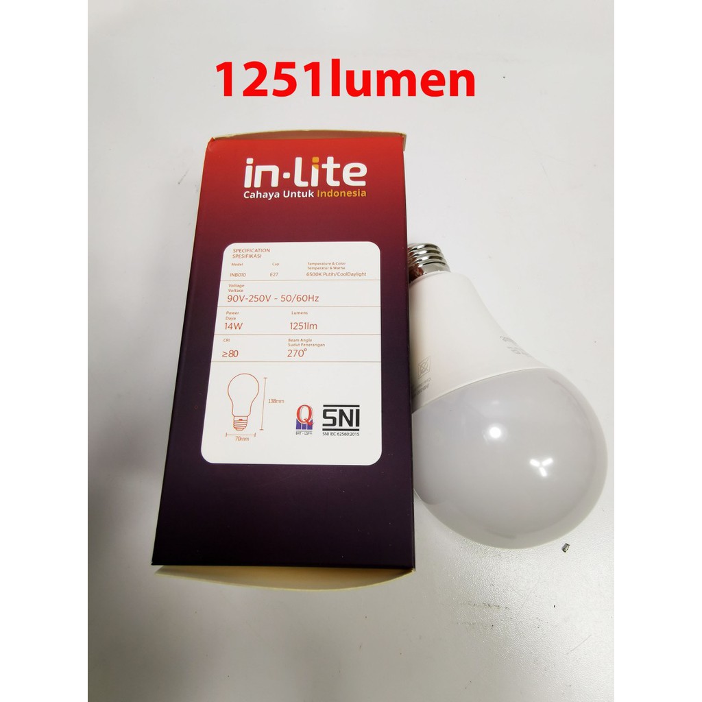 [PROMO] Lampu Led In-Lite Value 14Watt INB010 Nyala PUTIH