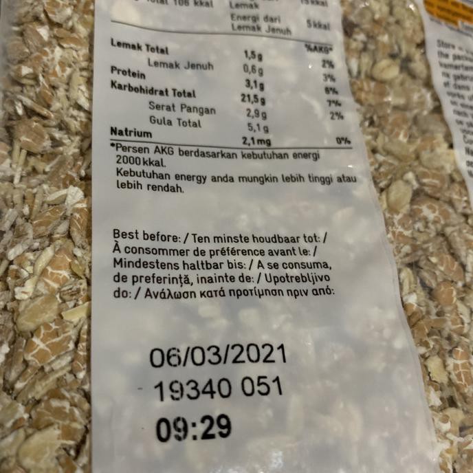 

Muesli dried fruit