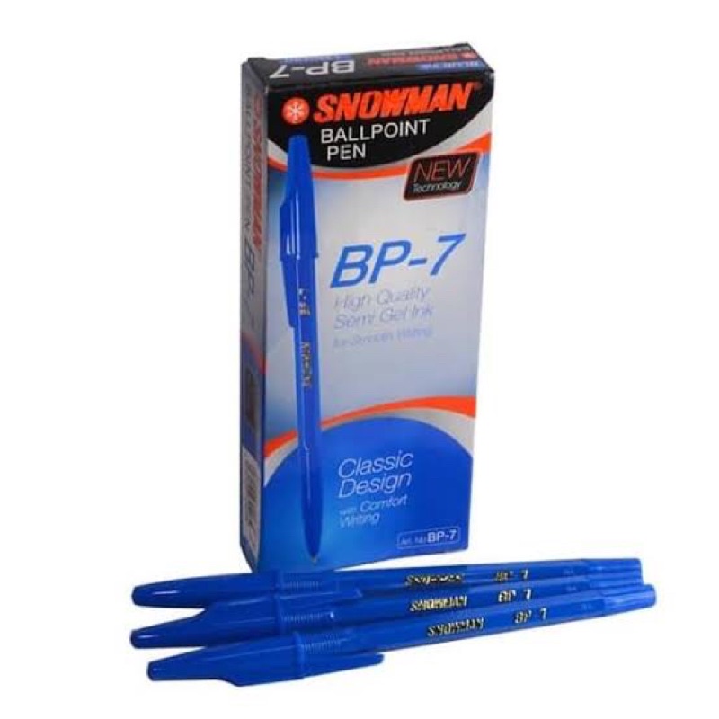 

PULPEN SNOWMAN BIRU BP-7 | READY STOCK
