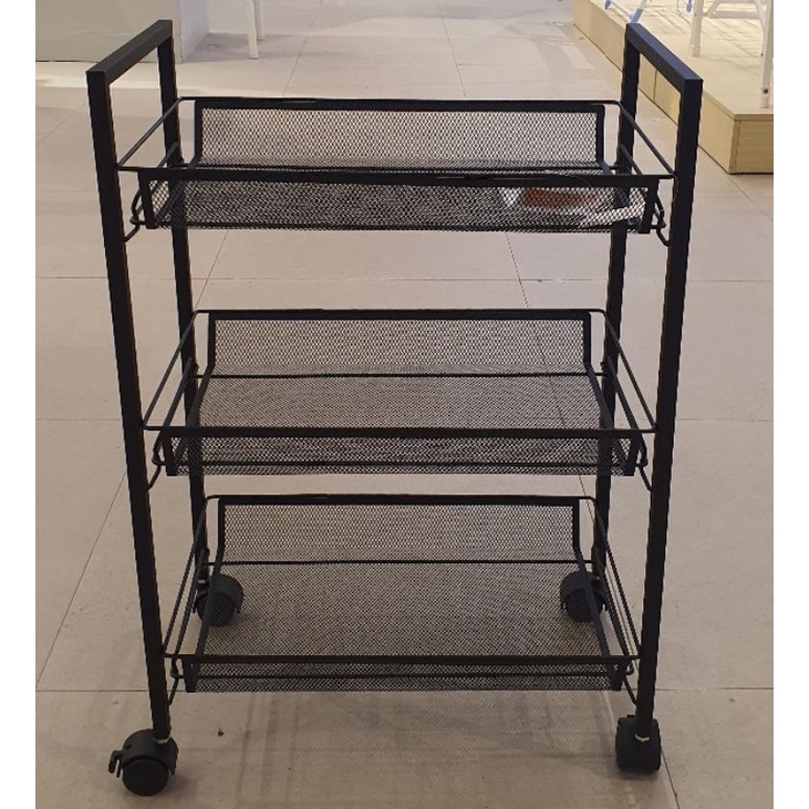 Rak Troli Besi Hitam Rak Dapur Rak Kamar Mandi