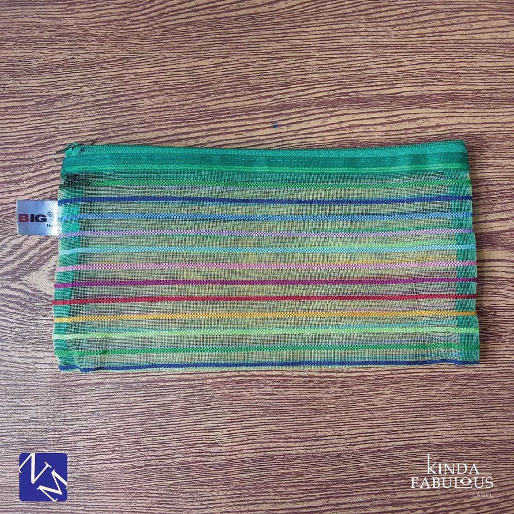 

KOTAK PENSIL/POUCH GREEN RAINBOW STRIPES