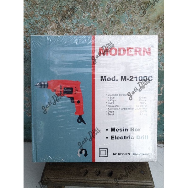 Mesin Bor Listrik Modern M-2100 10mm, Dril Electrik, bor tangan