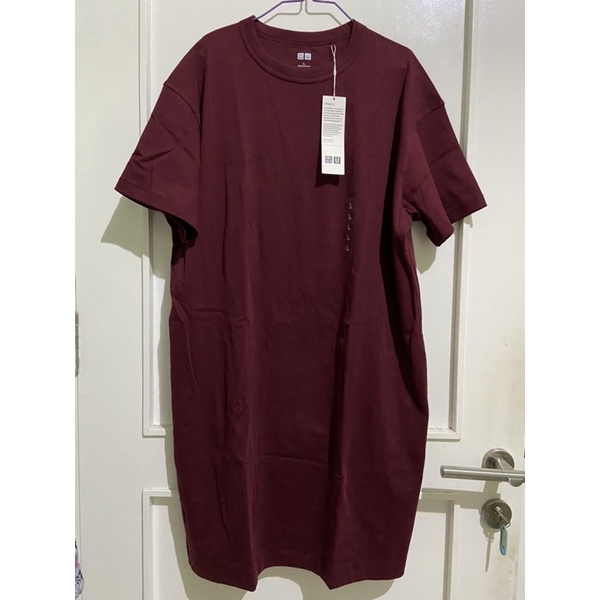 UNIQLO T-Shirt Dress Maroon