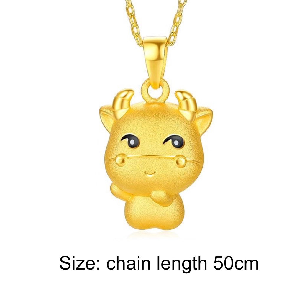 Hu Hu Hu Hu Hu Alat Bantu Pasang Kacamata♡ Kalung Rantai Liontin Lambang Zodiak Sapi Bahan Kuningan Untuk Travel