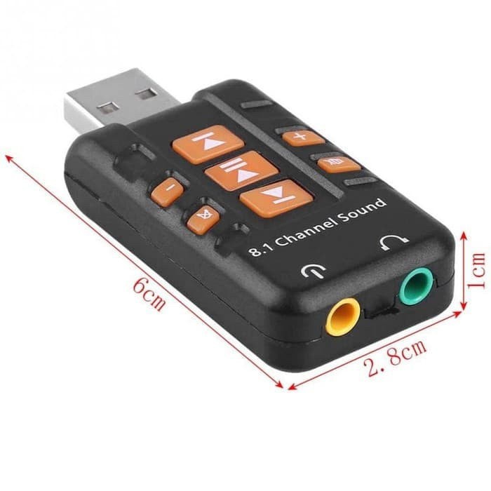 Sound Card USB Adapter 8.1 Channel 3D Audio Microphone Headset 3.5mm - sound card