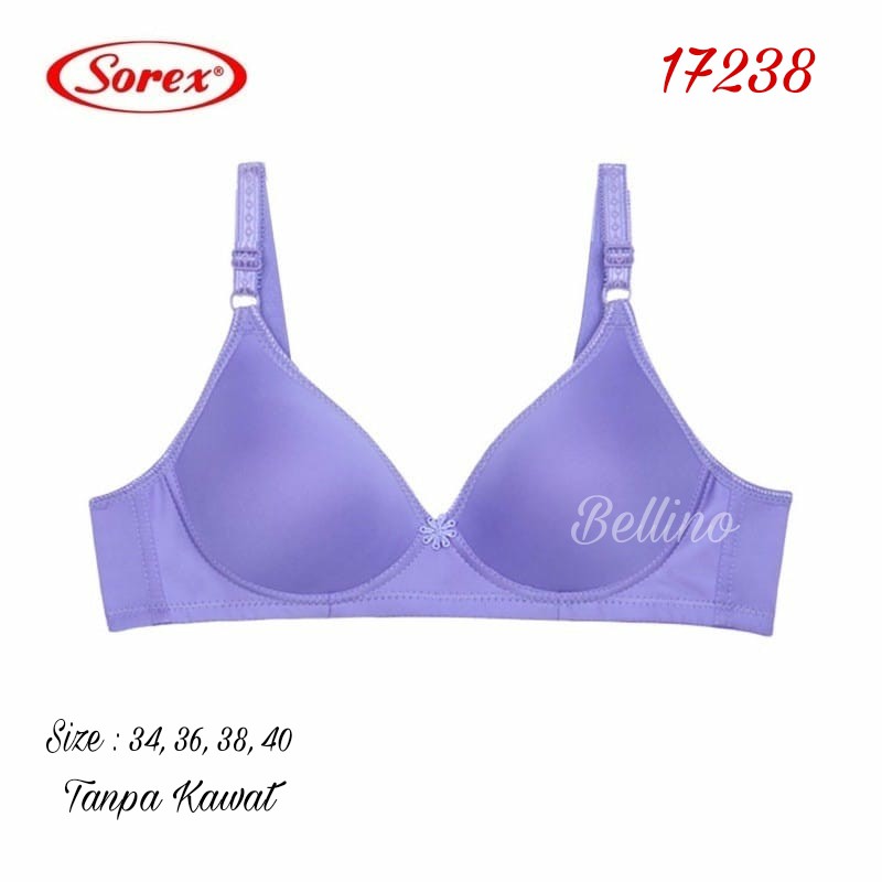 Bra Sorex Original Tanpa Kawat 17238 Cup B Size 34 36 38 40 Super Soft Bh Wanita Sorex Tanpa Kawat