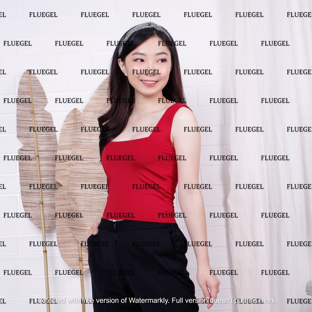 Fluegel Long Mia Crop Top Korea Fashion Atasan Wanita Tank Top Crop Fashion Wanita-4