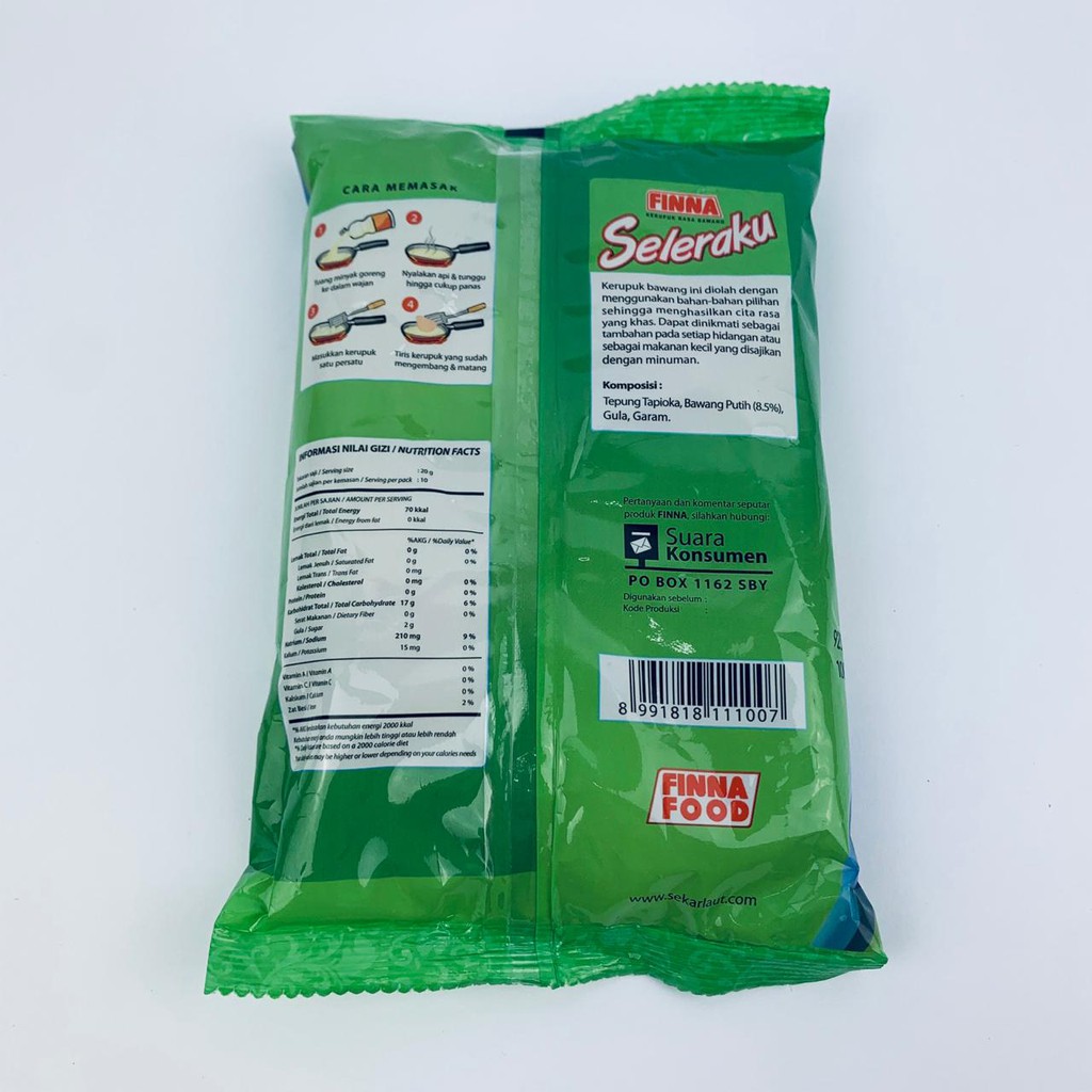 Finna / Kerupuk bawang / 200g / Kerupuk rasa awang