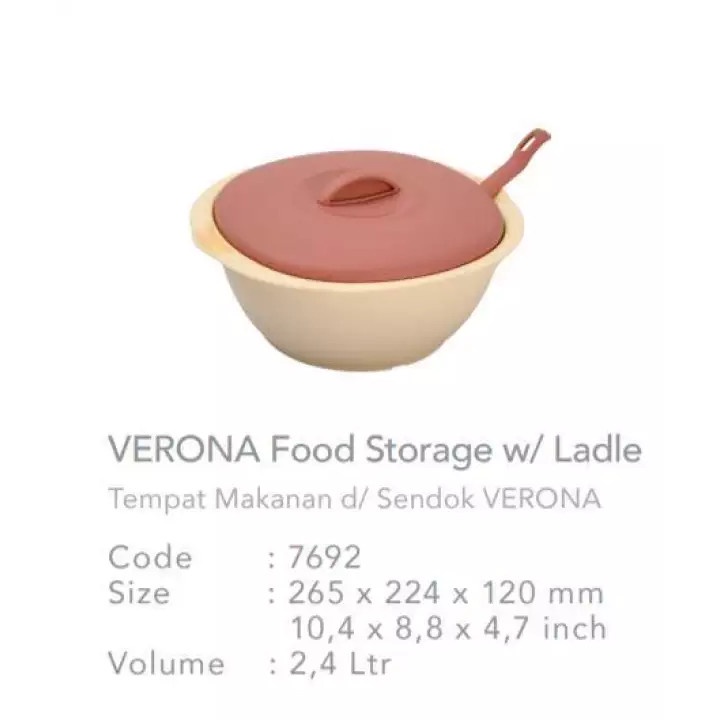 GREEN LEAF VERONA Food Storage + Sendok + Tutup 2.4 Liter -7692