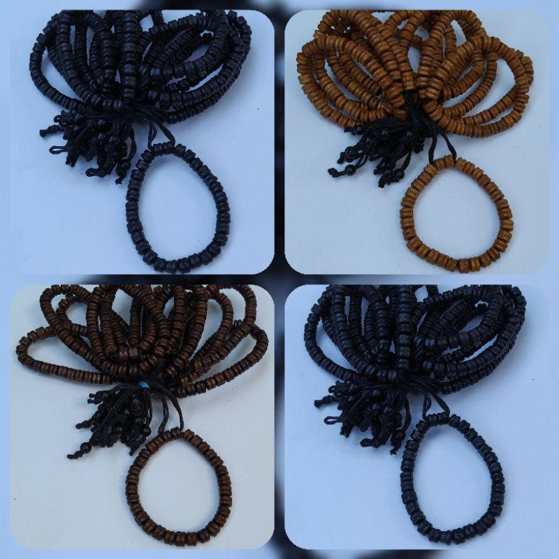 1lsn Gelang Kayu Polos Garis Harga Grosir Isi 12 pcs