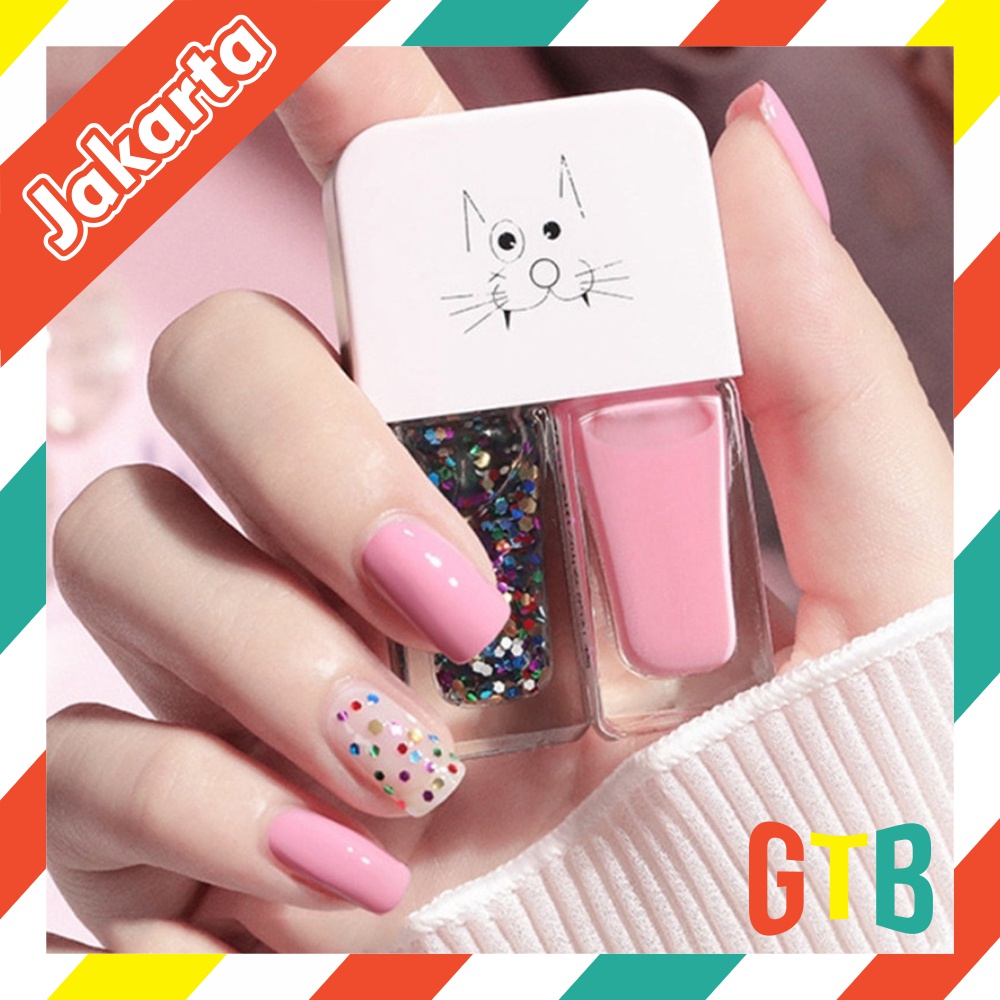 ❤️GTB❤️ 2IN1 KUTEK HALAL KUTEKS 2 TONE KUTEK KOREA Cat Kuku muslimah Gel Nail polish R610