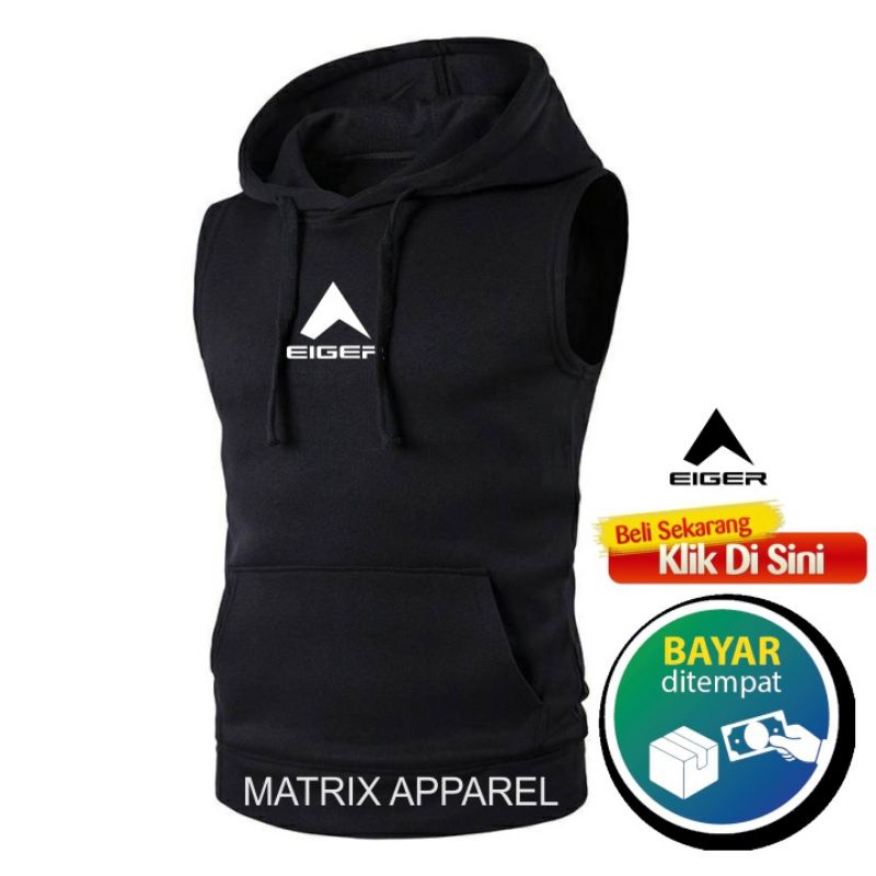 Rompi Hoodie Singlet Olahraga Tanpa Lengan Distro Pria Wanita Best Seller