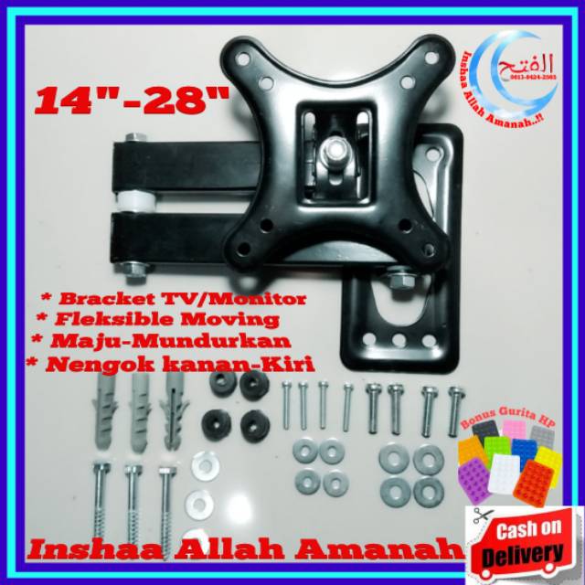 Bracket monitor swifle 14 sampai 28 inch material kokoh 4 arah Termurah!!