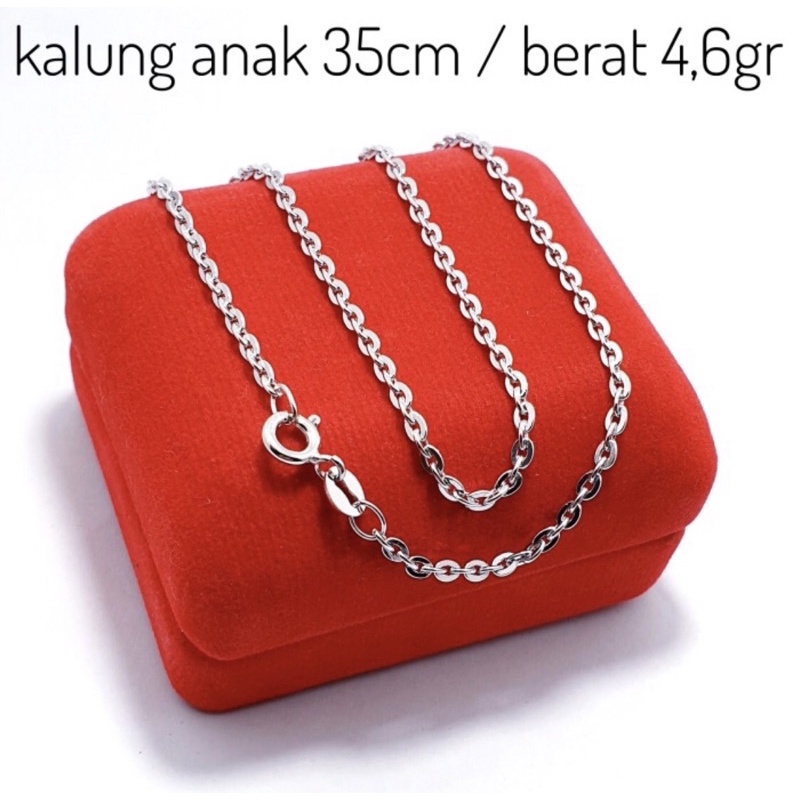 Kalung anak kalung nori 35cm kalung anak perak 925 lapis emas putih