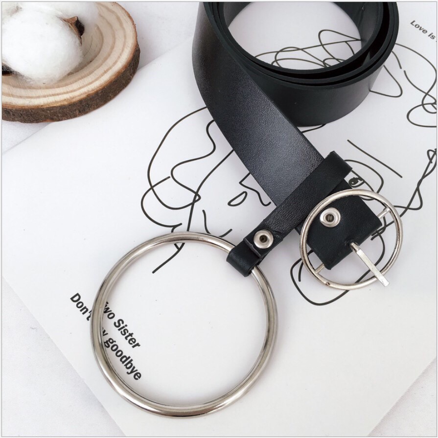 Ikat Pinggang Ring Belt Korea - Tali Pinggang Ring Besar Kekinian Gesper Wanita Fashion Import IK02