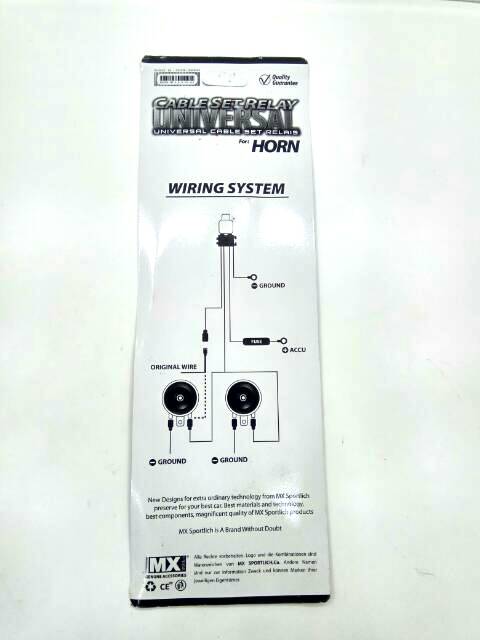 KABEL SET KLAKSON MX