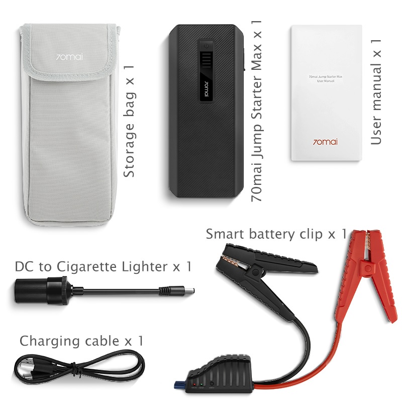 70MAI MiDrive PS06 - Jump Starter Max Kit - Alat Jumper Mobil Portabel - Bisa jadi Powerbank 18000mAh - Versi Terbaru dari 70MAI Jump Starter