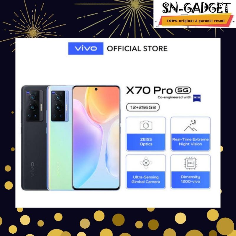 VIVO X70PRO RAM 16GB / 256GB PROSESOR MEDIATEK 1200V KAMERA LENSA ZEISS HANDPHONE BARU ORIGINAL GARA