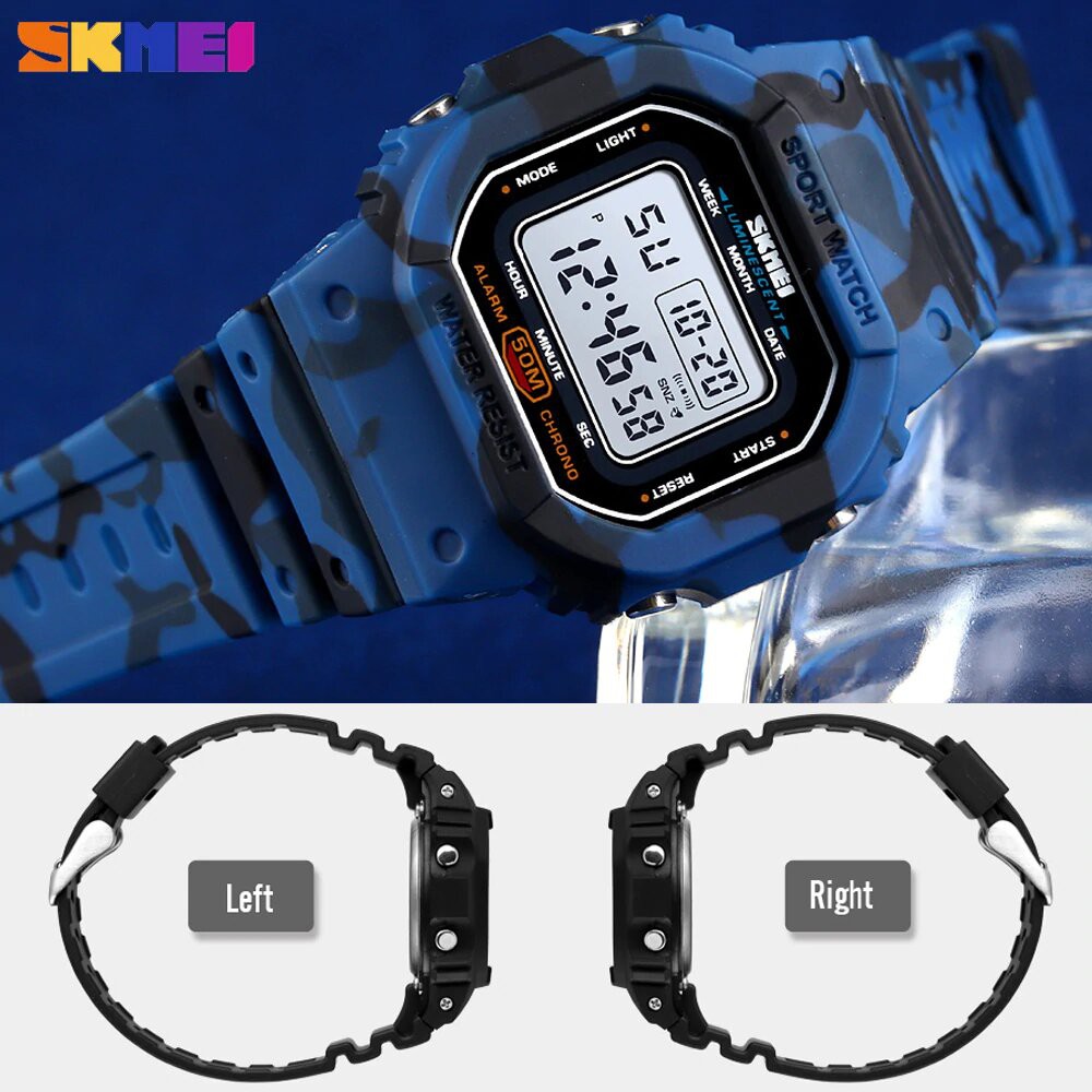 Jam Tangan Anak / SKMEI Digital 1608 DENIM SERIES Men / Jam Tangan Digital LED Original / SKMEI