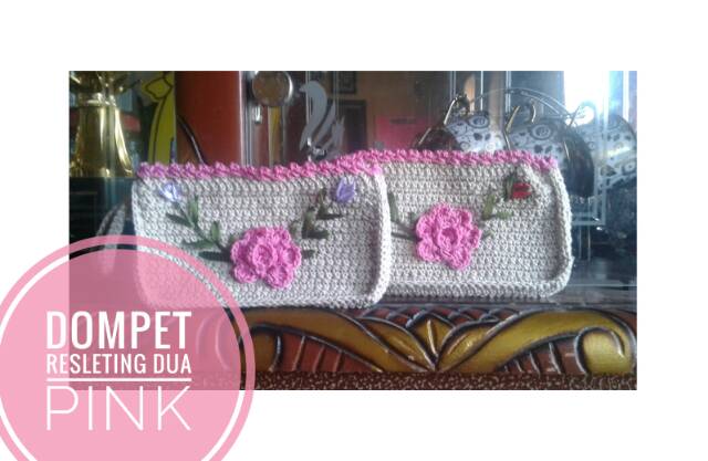 PAKET USAHA // dompet resleting dua rajut handmade // 10pcs dompet dobel sleting murah banget