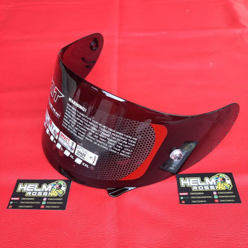 KACA VISOR FLAT KYT R10 + PUSH PIN DARK SMOKE || Clear Bening ORIGINAL Darksmoke ORI Hitam Plus Tear Off Post