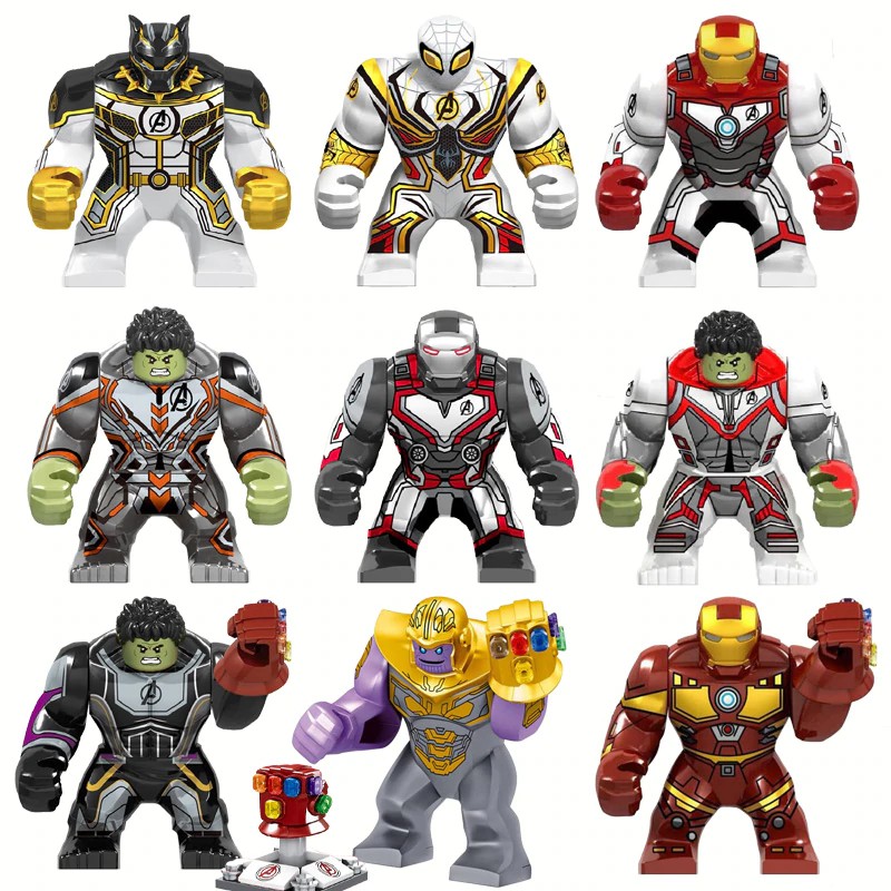 Mainan Lego Anak Super Heroes 4 Iron Man Hulk Thanos Infinity Gauntlet Figures Blocks Compatible
