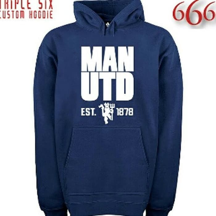 HE482 Jaket Hoodie Jumper Sweater MU Manchester United Training Navy