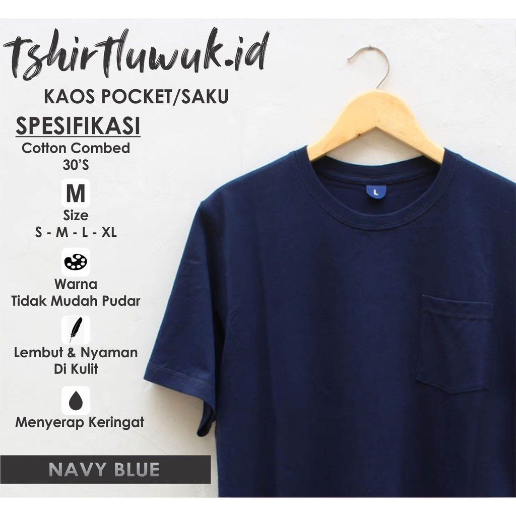 Kaos Polos Pocket Saku Lengan Pendek Cotton Combed 30s Kaos Polos Pocket Saku Lengan Pendek Cotton Combed 30s