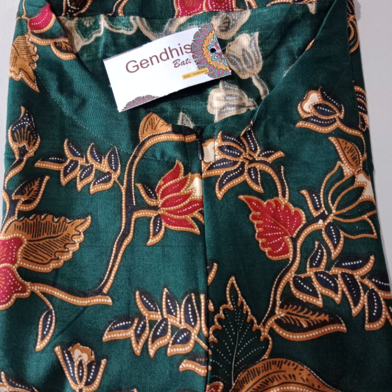 daster batik kelelawar jumbo XXXL LD 140 busui, bahan rayon super tebal dan adem busui-Lowo batik ijo
