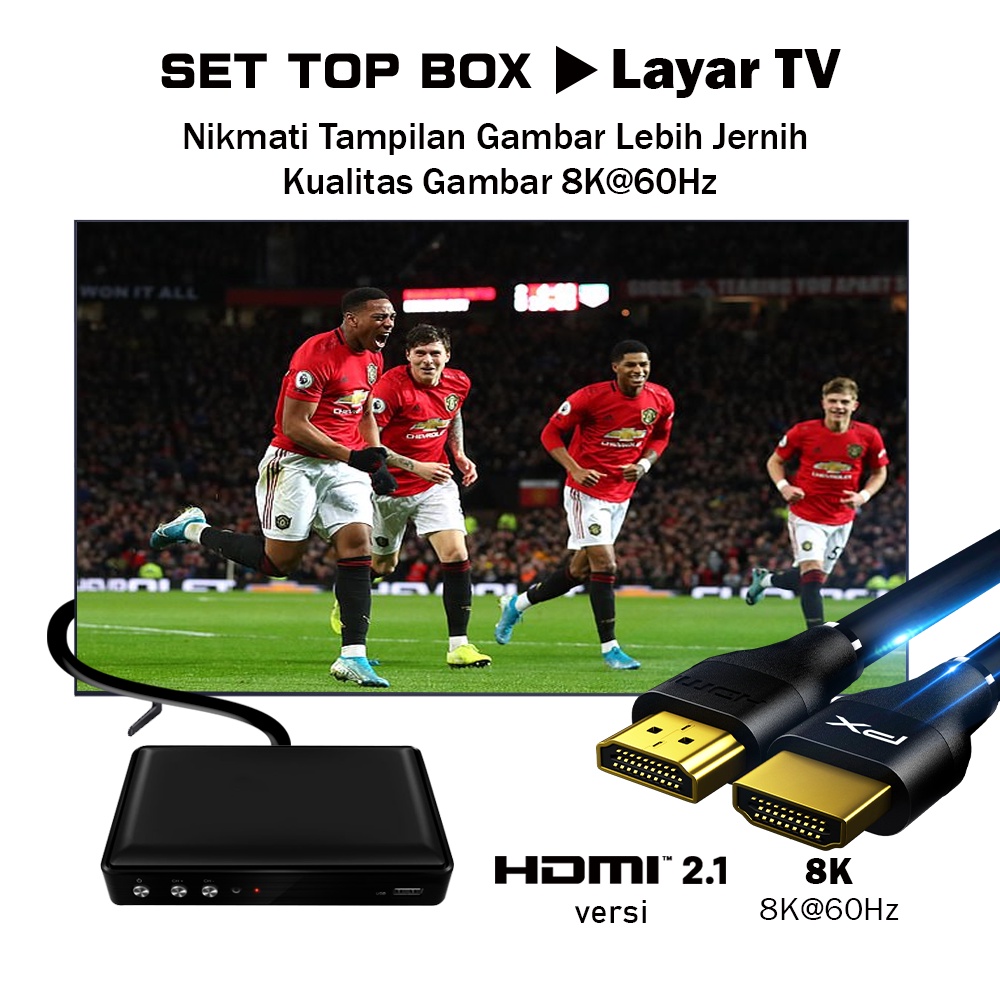 PX HDMI-0.6X Kabel HDMI 2.1 High Speed UHD 8K HDR HDMI Cable 0.6M