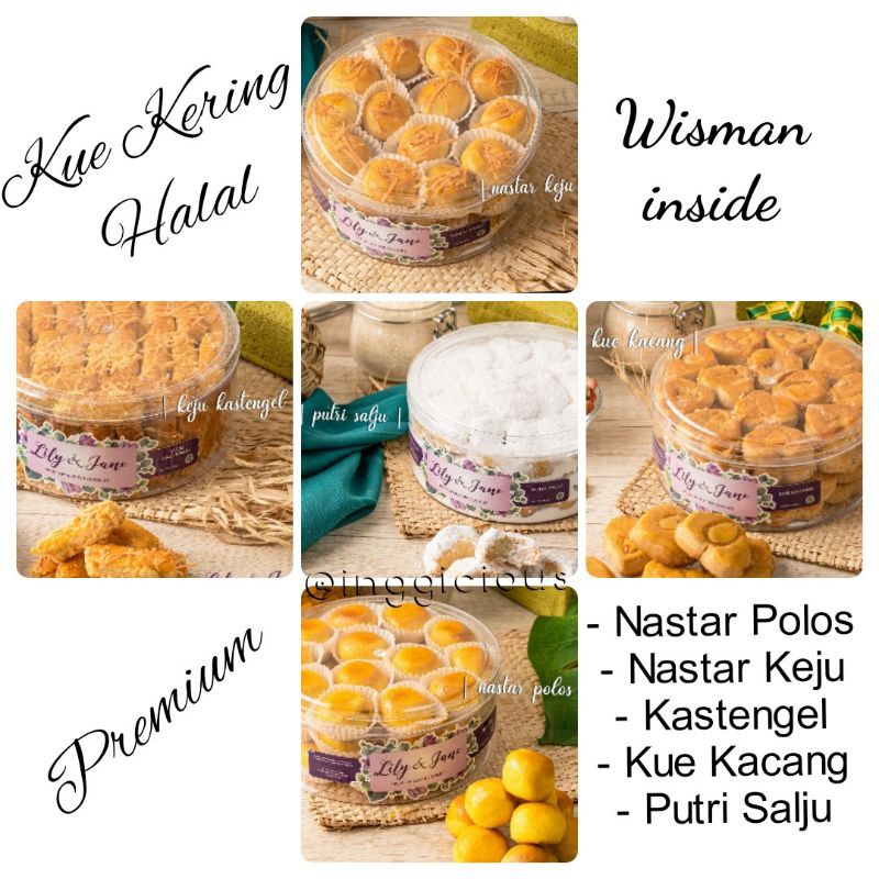 

Kue Kering Halal dengan wisman - nastar, nastar Keju, kastengel, Kue Kacang, kastengel, putri salju