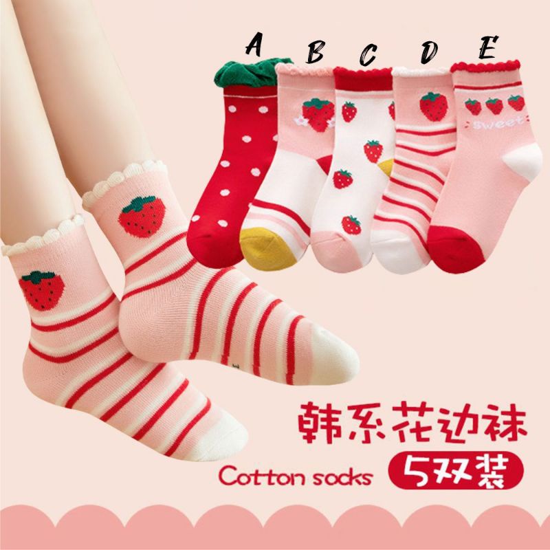 Kaos Kaki Anak Korea Vintage 2-7 Tahun Perempuan Lucu Import