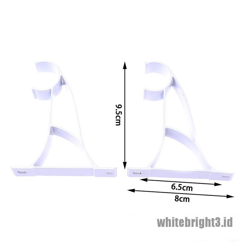 ❤White3 Warna Putih❤ 2pcs Bracket Holder Tiang Tirai Bahan Metal