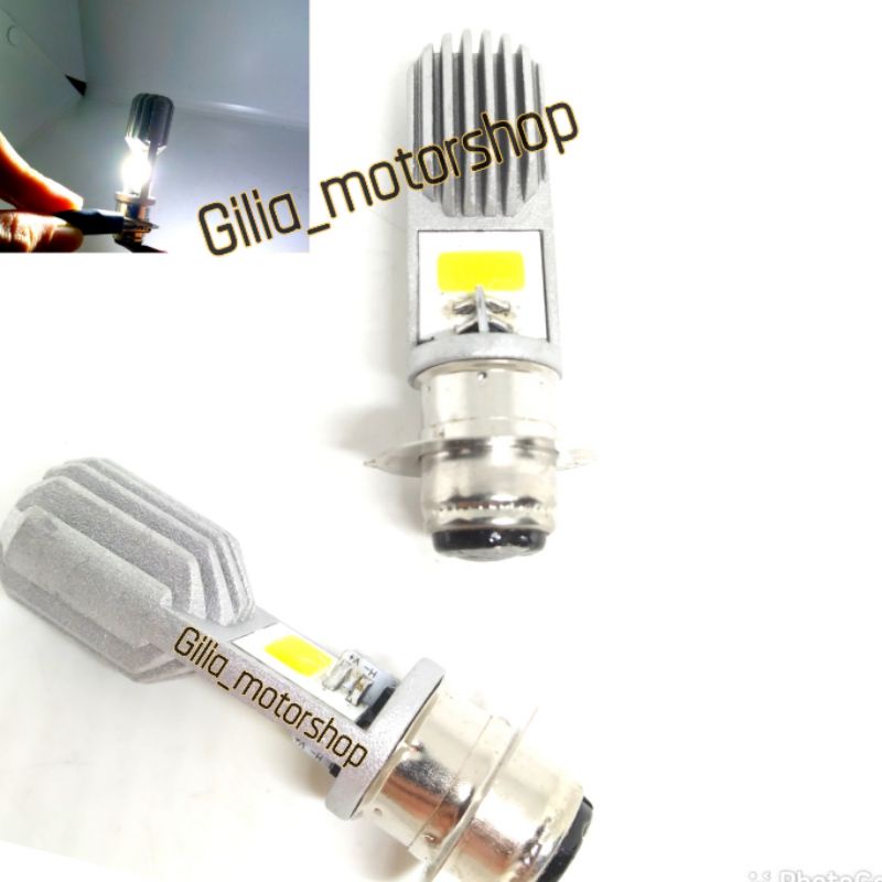 Lampu LED Utama 2 Sisi Chrome Nyala putih H6 type TM -1001 Universal matic bebek