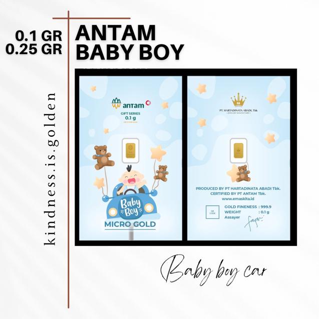 Baby Boy Car - Antam Gold Newborn Series Kado Emas Kelahiran Bayi Perempuan 0,1 Gram 0,25 Gram