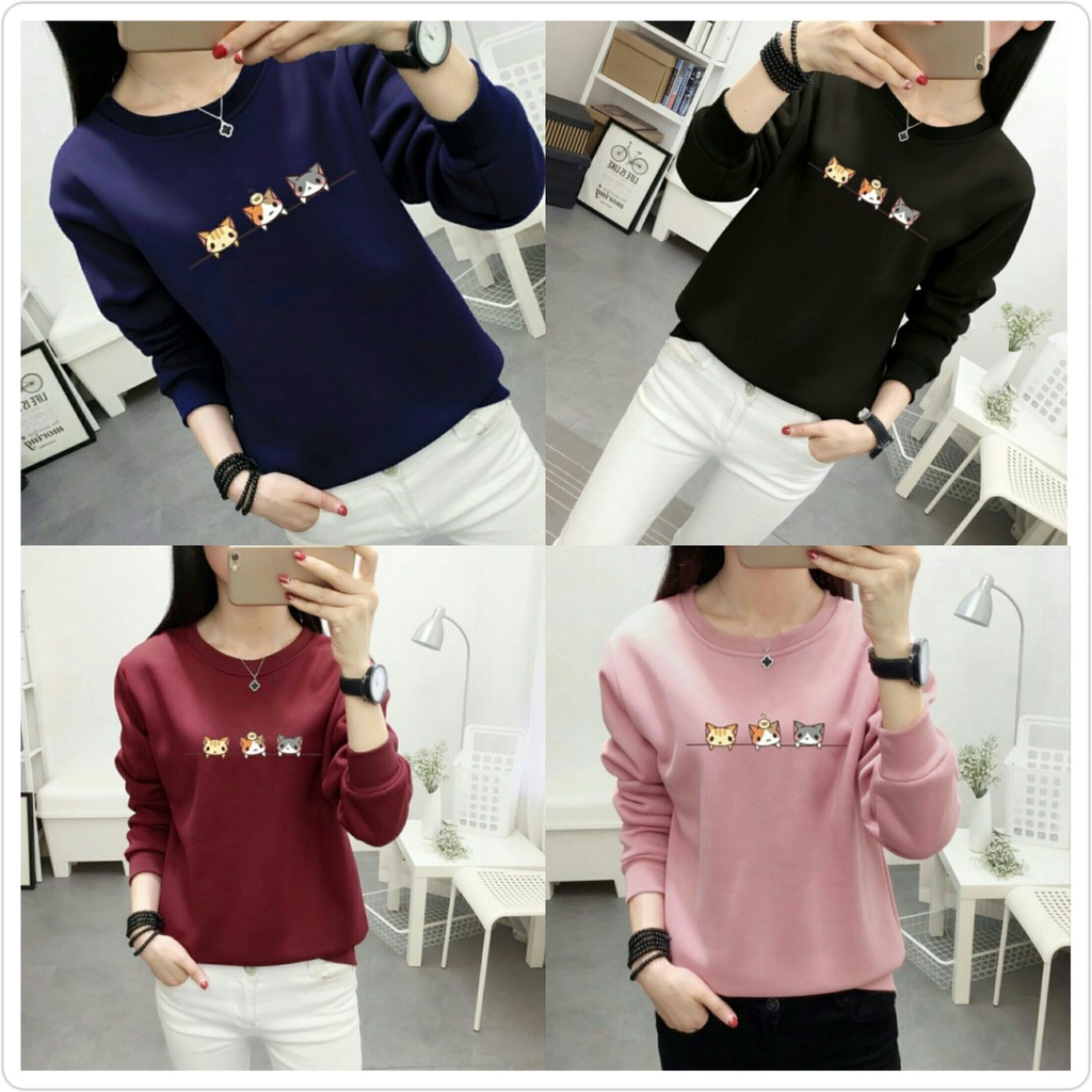 Sweater wanita korean style/ miawmiaw TOP /swetar remaja vr