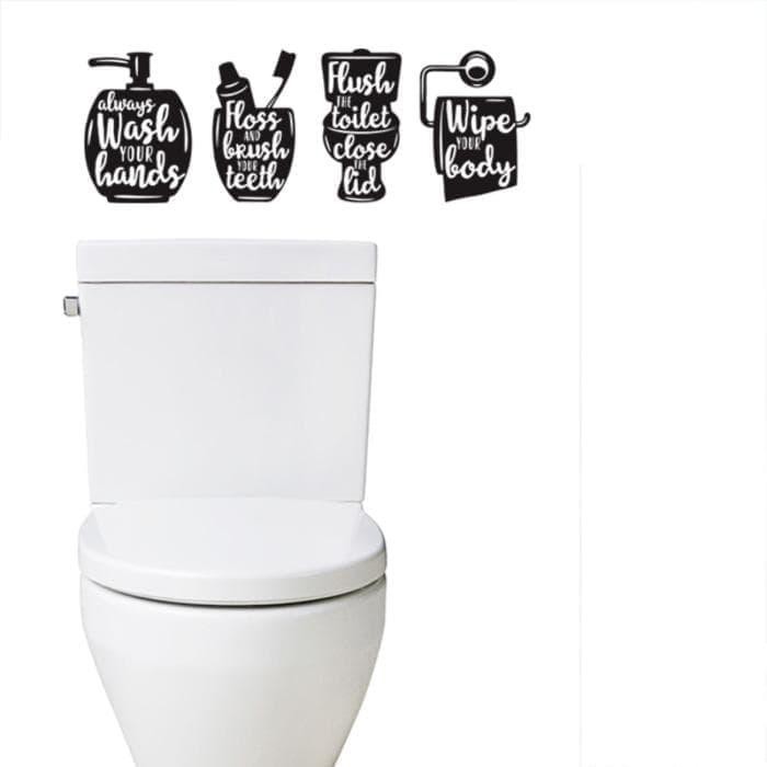 CUTTING STICKER BATHROOM RULES TOILET STIKER PINTU  RUMAH 