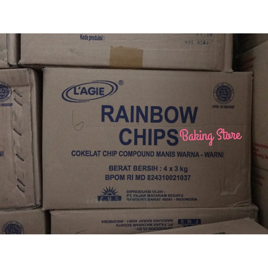 Cokelat Chip Chip Compund Warna Rainbow Lagie 4x3kg - Gosend Only!!!