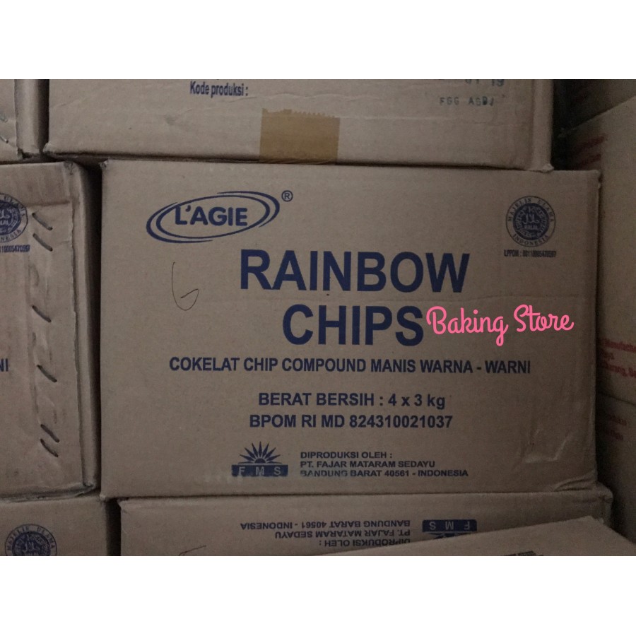 Cokelat Chip Chip Compund Warna Rainbow Lagie 3kg