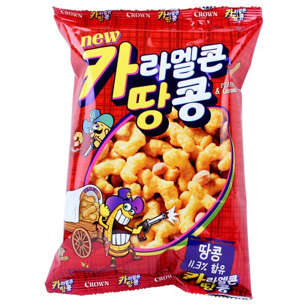 

crown caramel corn & peanut tangkong. Snack korea jagung karamel 72gr