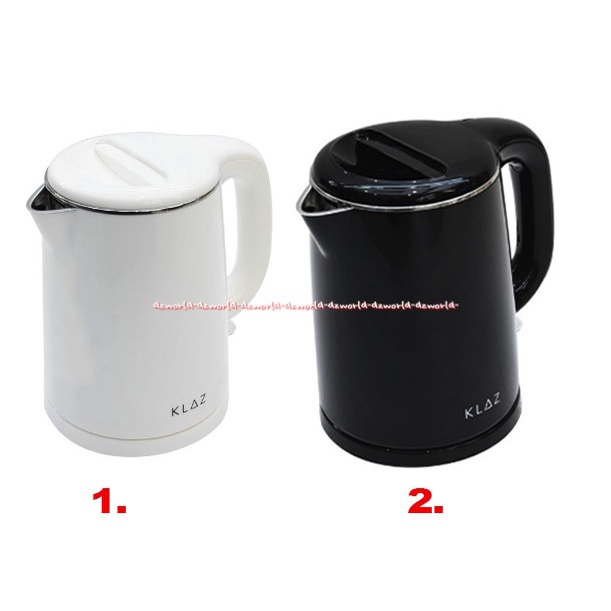 Klaz Double Wall Kettle Black 1L Teko Cerek CeretMasak Air Panas Hitam Putih Klas Electric Kettel Teko Air Listrik 1 Litter